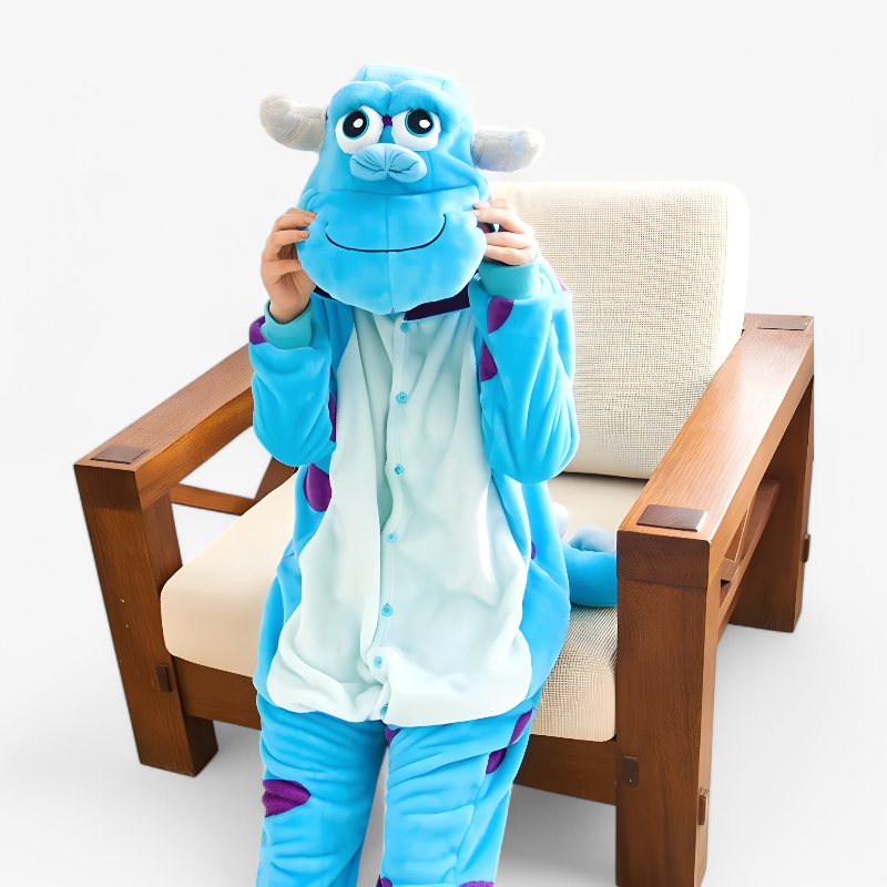 Friendly Monster Onesie for Kids – Cute Jumpsuit with Hood and Tail