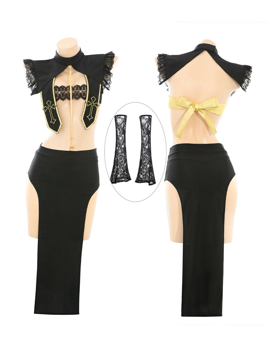 Gothic Nun Cosplay Lingerie Set