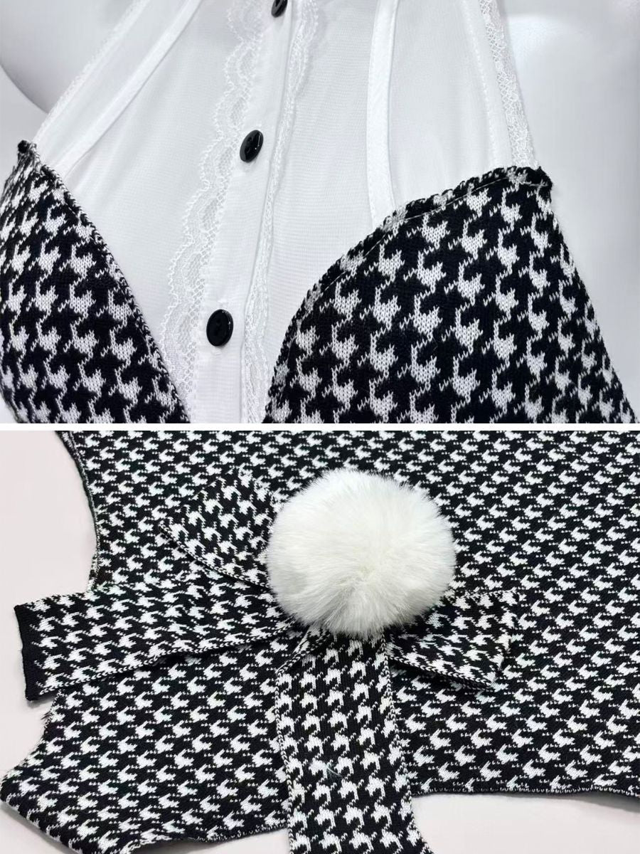 Houndstooth Bunny Girl Cosplay Bodysuit