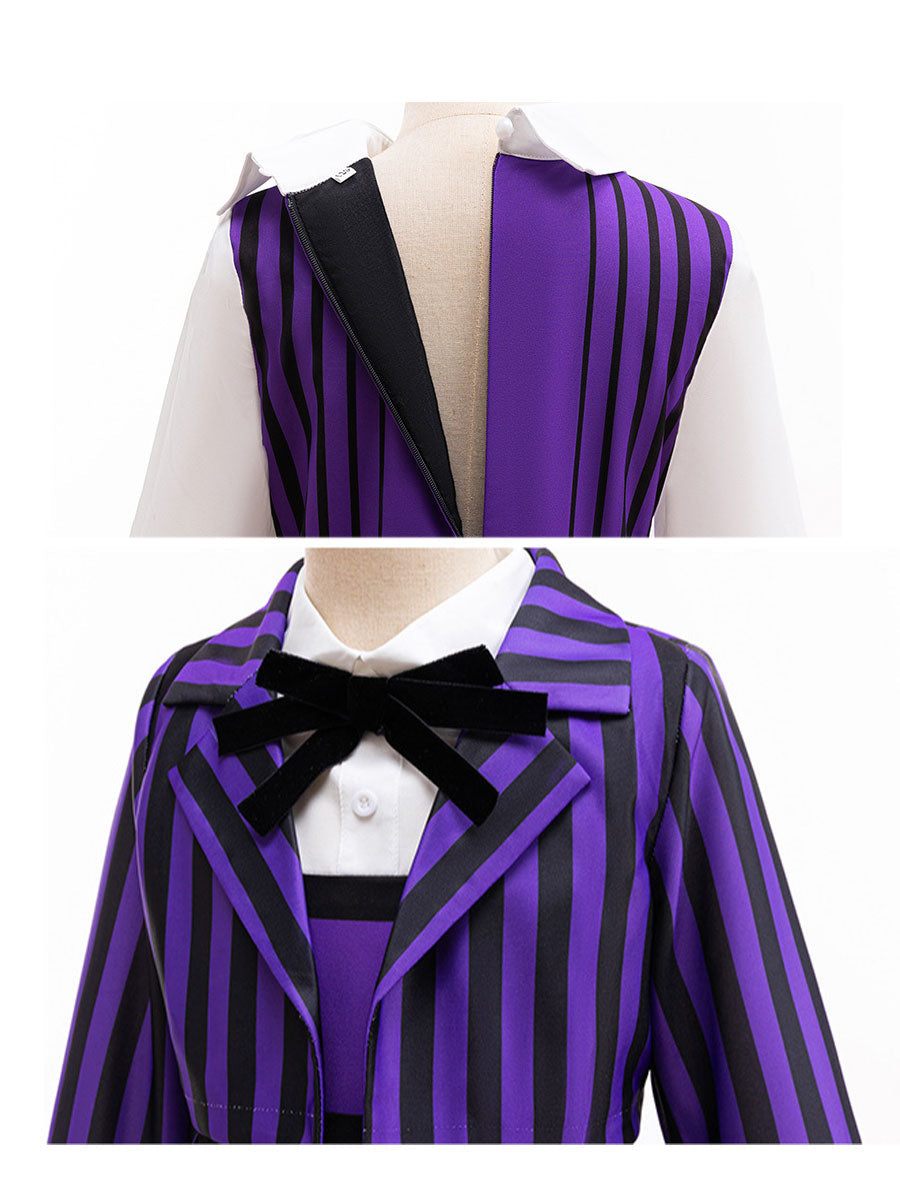 Gothic Striped Dress and Blazer
