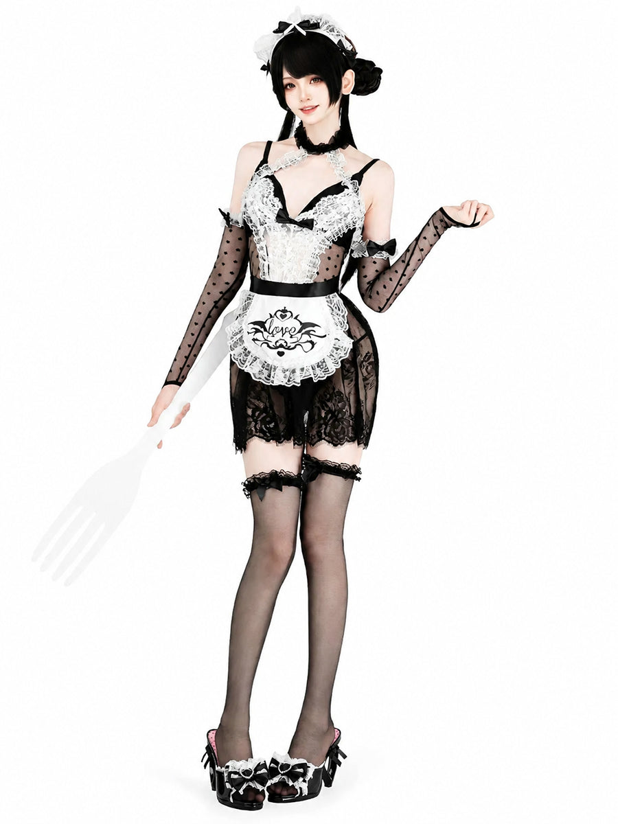 Lace French Maid Babydoll Dress