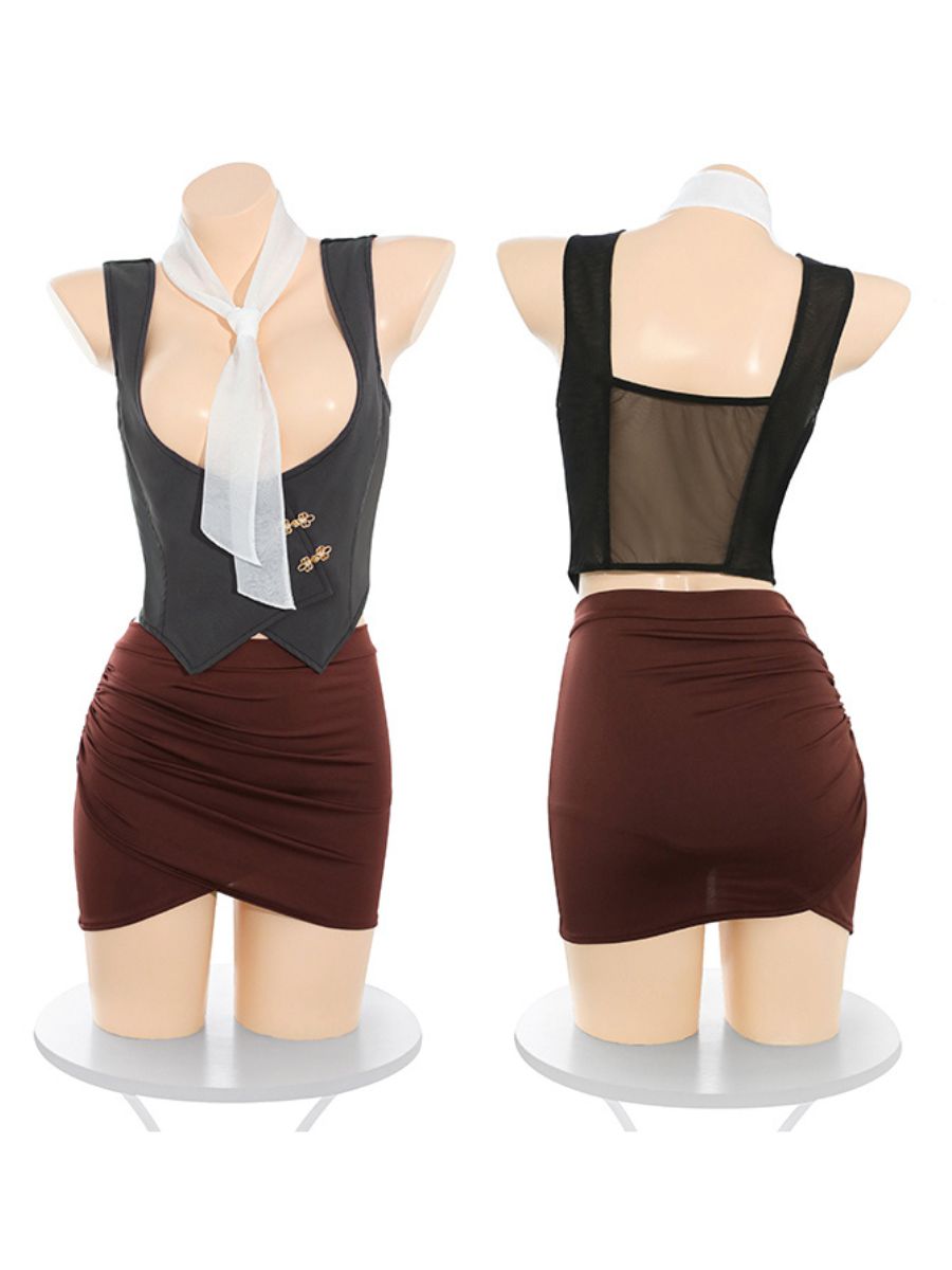 Office Lady Cupless Cosplay Outfit