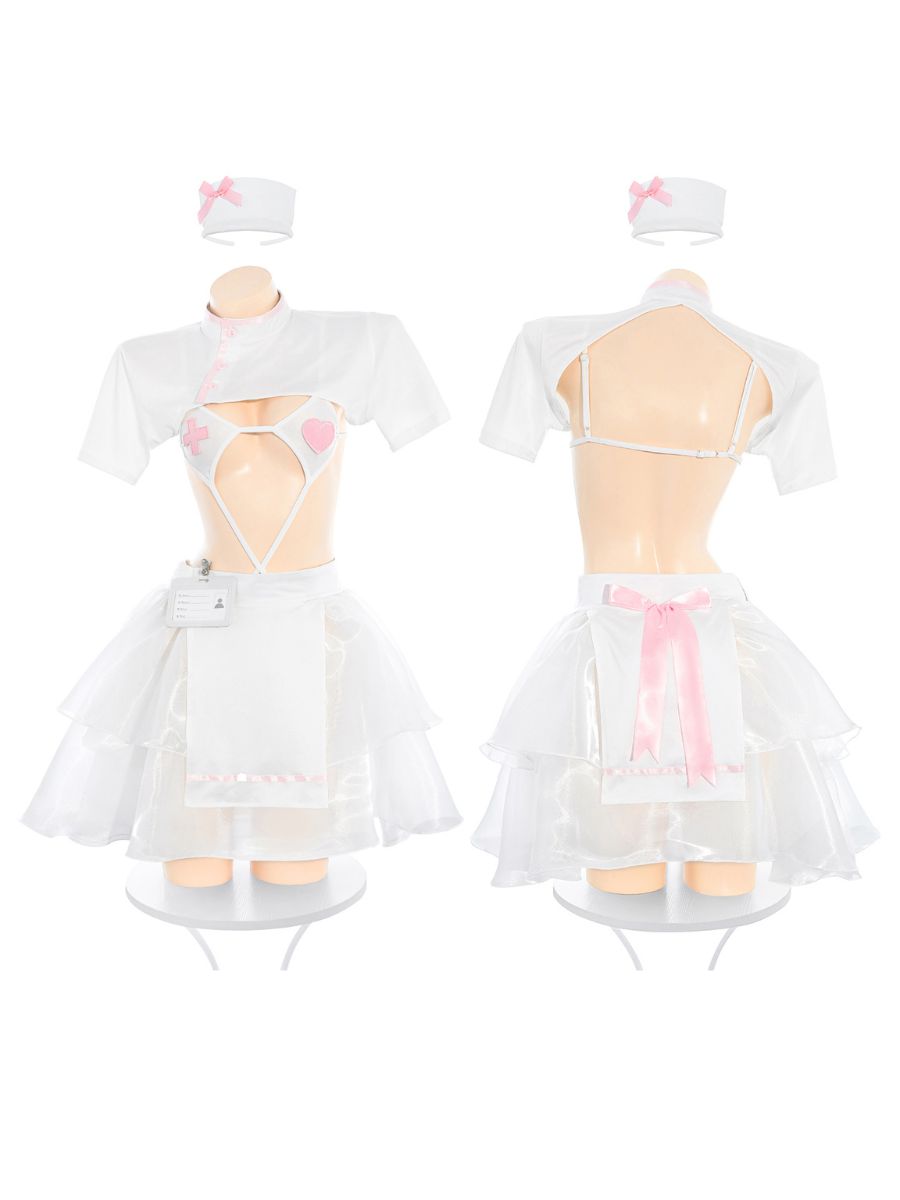 Pink Heart Nurse Cosplay Outfit