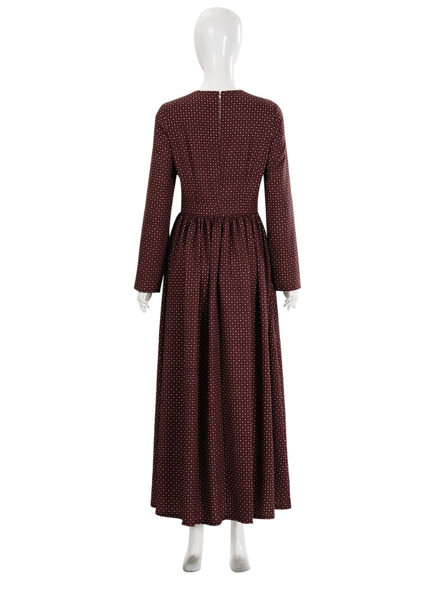 Retro Polka Dot Maxi Dress