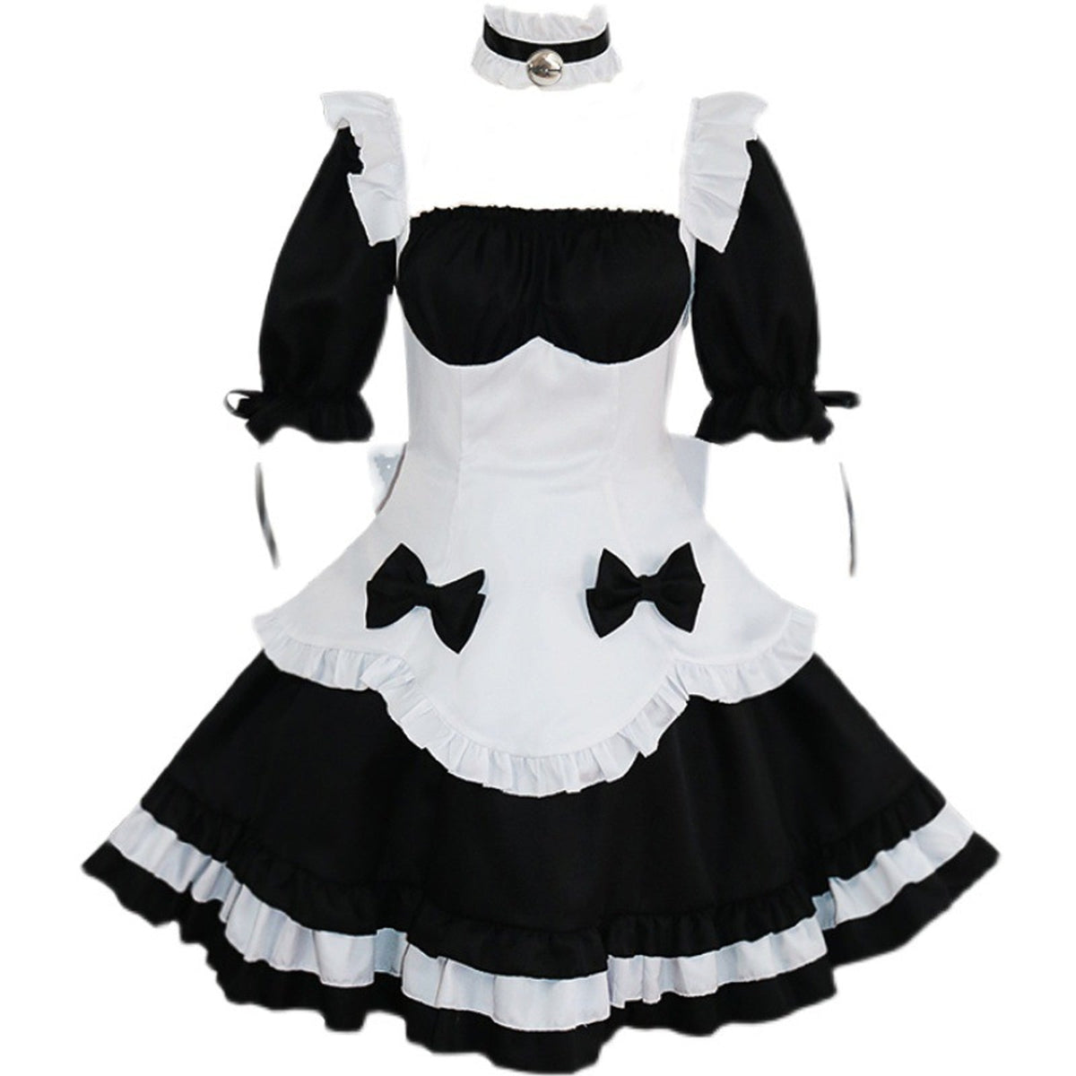 Yomorio Anime Maid Cosplay Costume Gothic Lolita Outfits 7 Pieces Adult Maid Halloween Uniform