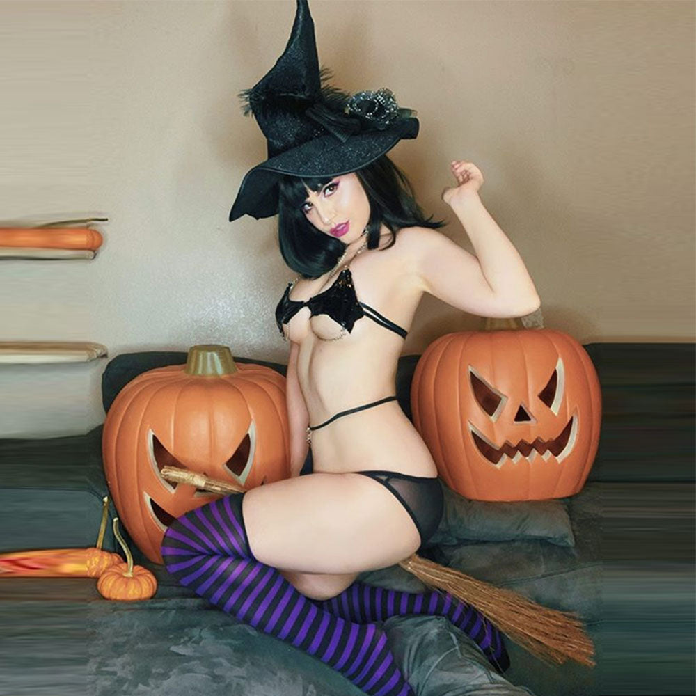 Sexy Succubus Lingerie Devil Bat Halter Bikini Uniform Japanese Cosplay Costume