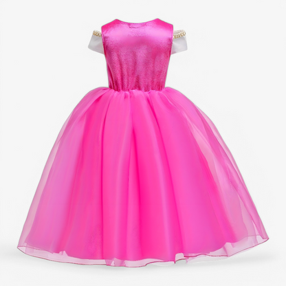 Rose-Pink Princess Outfit for Girls – Includes Crown and Accessories