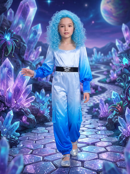 Gradient Princess Blue Jumpsuit