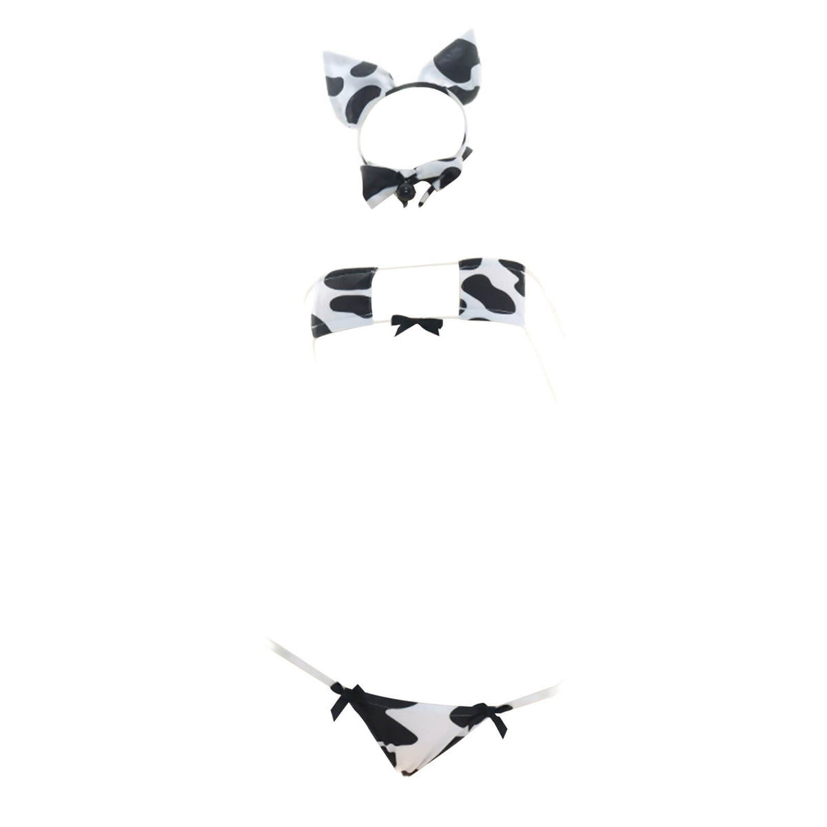 Cow Print Square Anime Lingerie Lolita Japanese Cosplay Bikini Costume Set