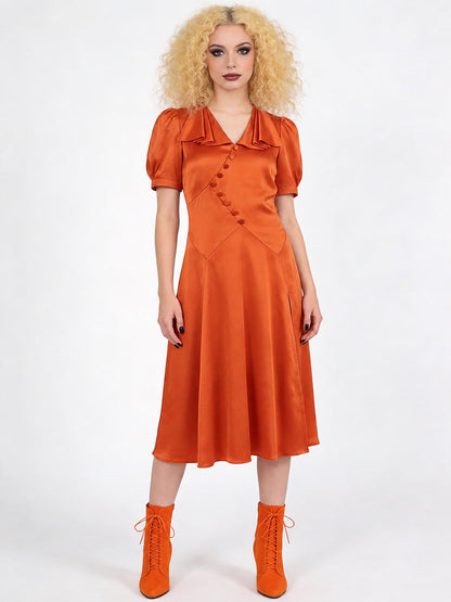 Scary Red Satin Midi Dress