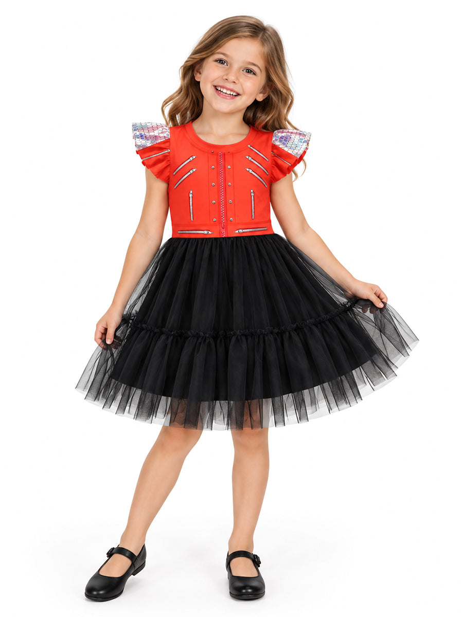 Girls 3D Print Pop King Dress