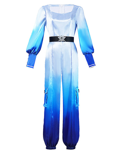 Gradient Princess Blue Jumpsuit