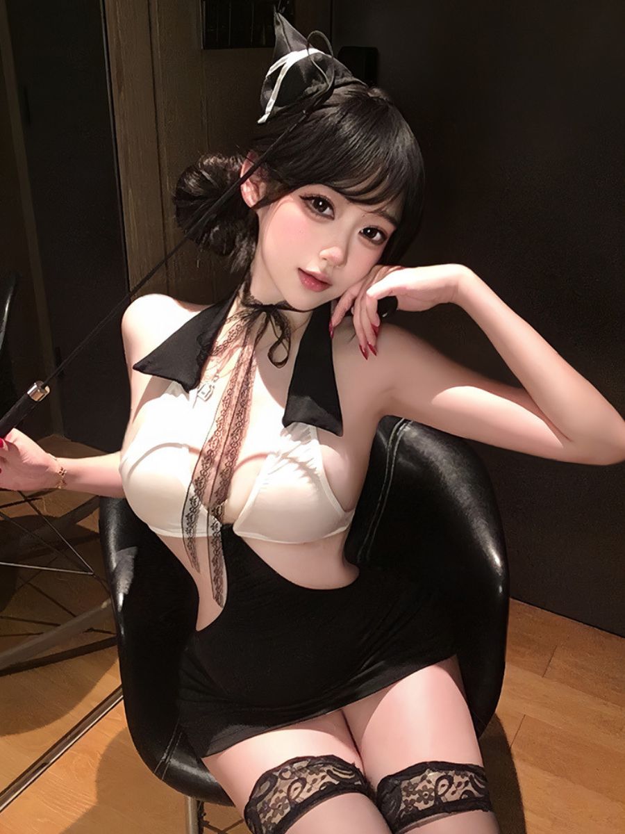Cut Out Office Lady Lingerie Dress