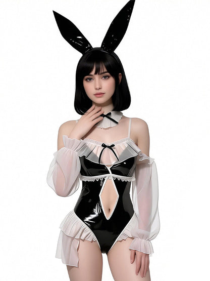 Anime PU Leather Bunny Bodysuit