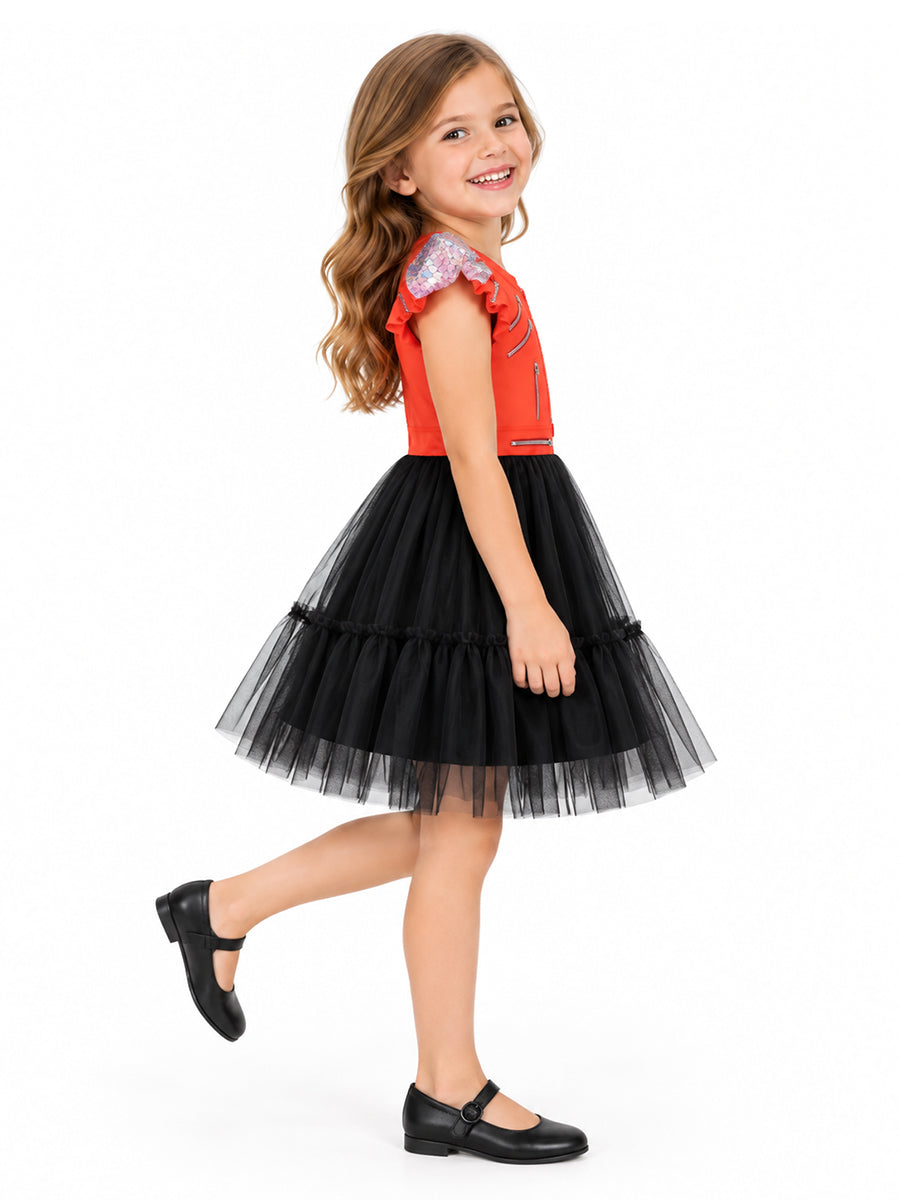 Girls 3D Print Pop King Dress