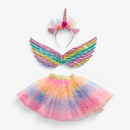 Cute Unicorn Set for Kids – Includes Wings, Hat, and Skirt