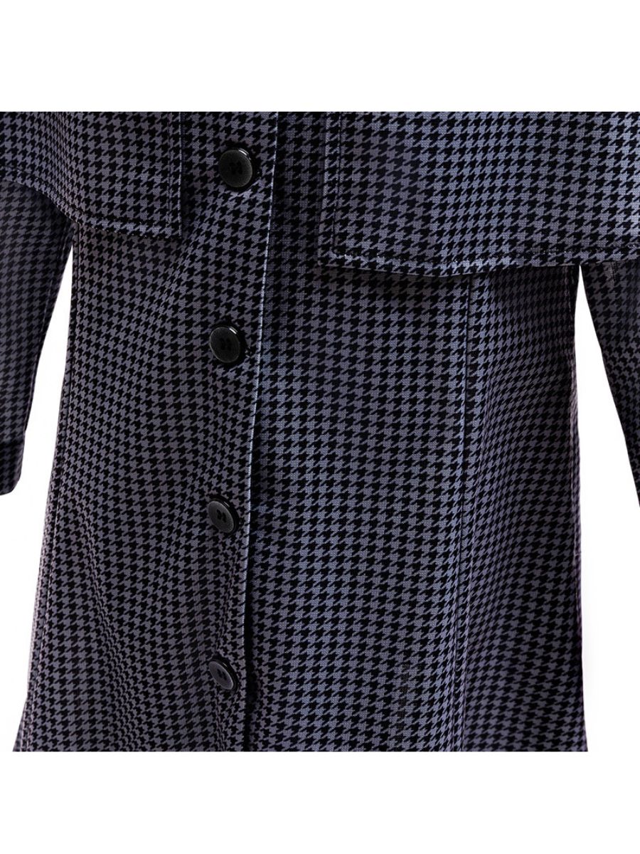 Kids Gothic Houndstooth Cape Coat