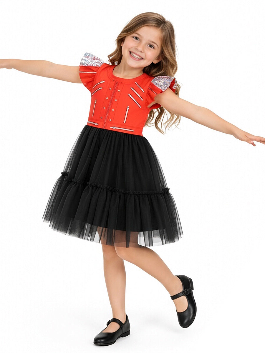 Girls 3D Print Pop King Dress