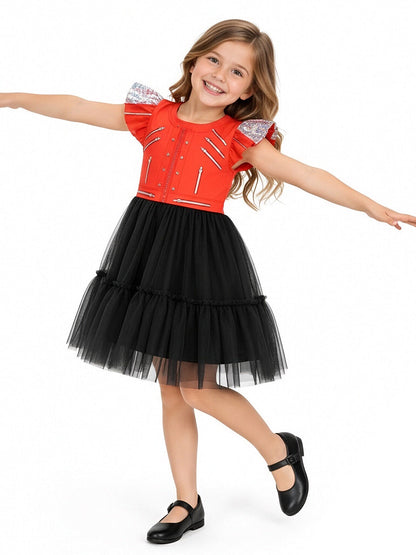 Girls 3D Print Pop King Dress