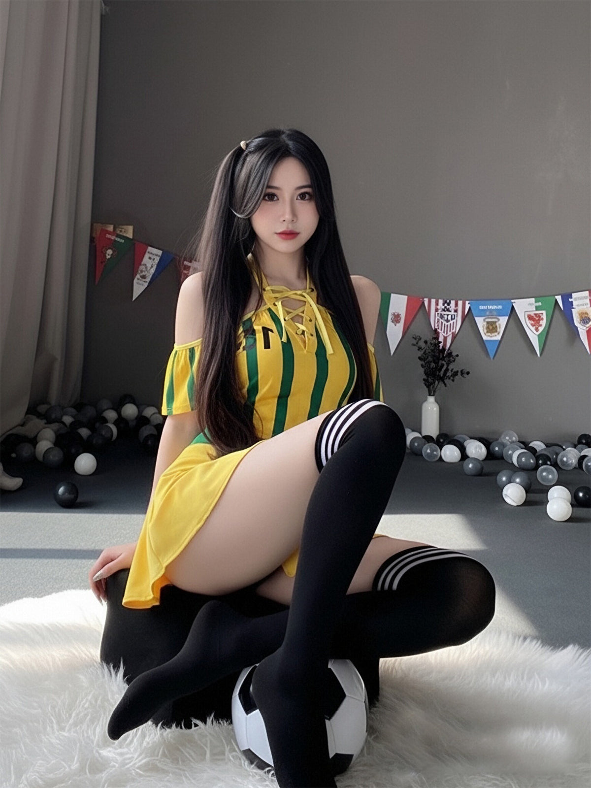 Sexy Cheerleader Costume Lace Up V Neck Football Girl Cosplay Outfit for Adult