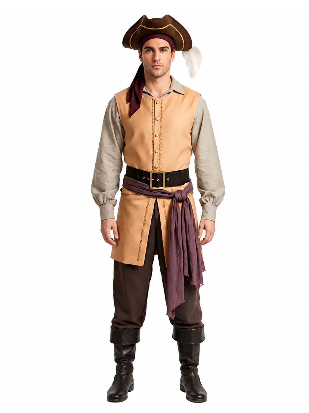 Backrooms Clark Costume Pirate Captain Cosplay Outfit for Kids and Adults 