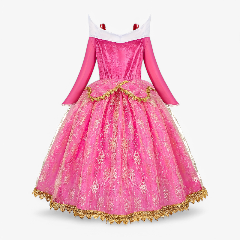 Enchanting Princess Dress for Girls – Includes Long Sleeves and Golden Accents