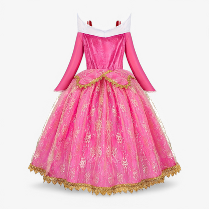 Enchanting Princess Dress for Girls – Includes Long Sleeves and Golden Accents
