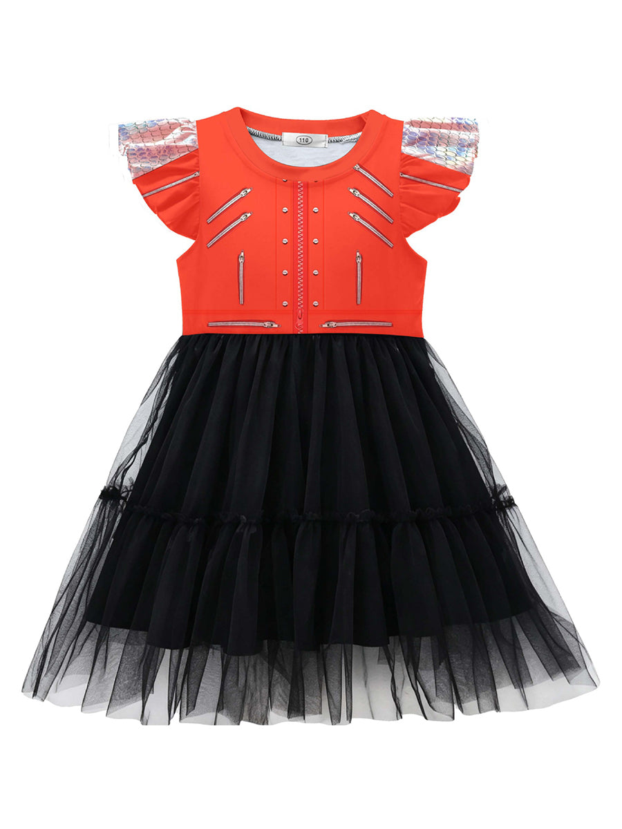 Girls 3D Print Pop King Dress