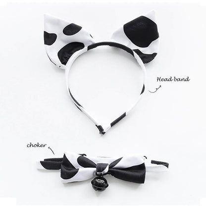Cow Print Square Anime Lingerie Lolita Japanese Cosplay Bikini Costume Set