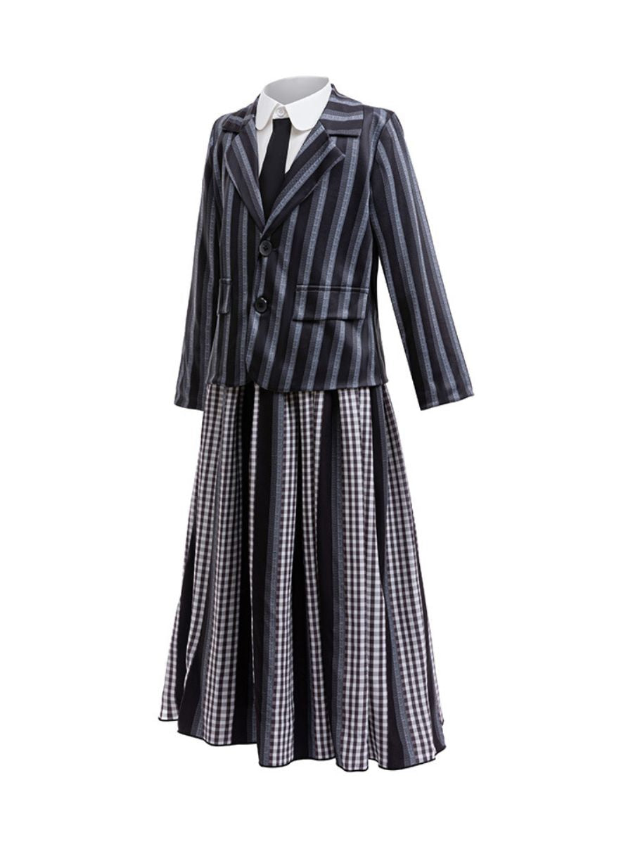 Kids Gothic Striped School Uniform