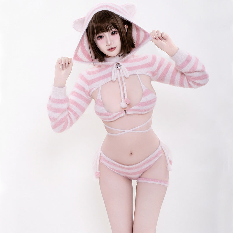 Plush Striped Bear Costume