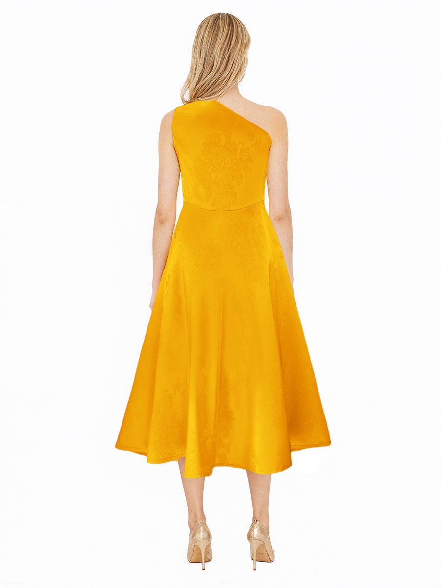 Yellow Bunny-Inspired One Shoulder Dress with Headwear