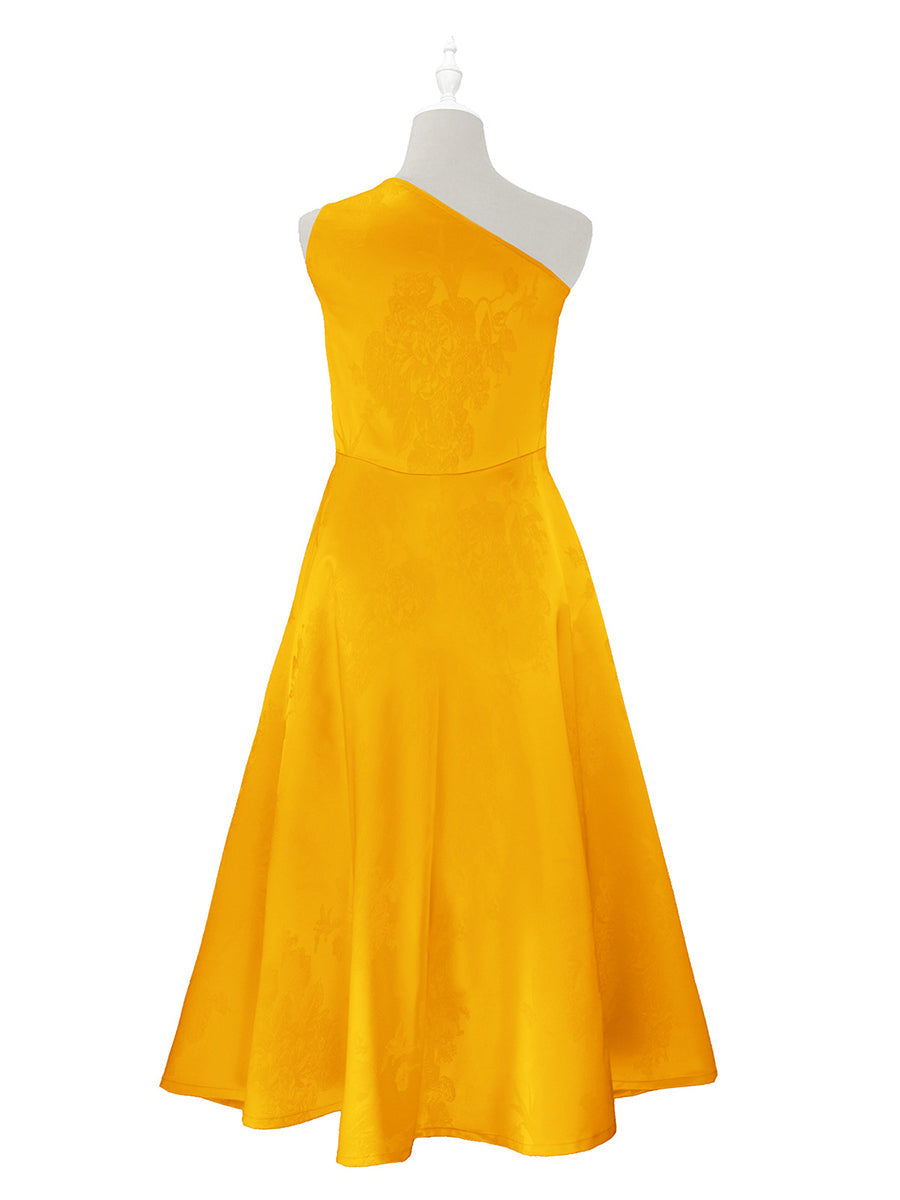 Yellow Bunny-Inspired One Shoulder Dress with Headwear