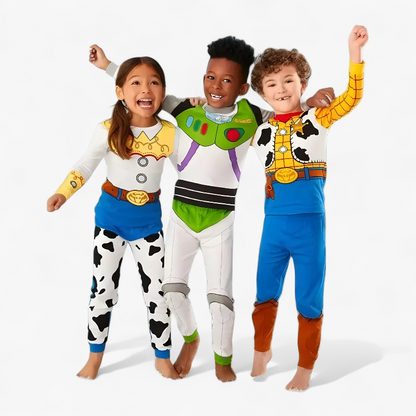 Cartoon Costume Set for Children – Includes Sweater and Pants with Character Designs