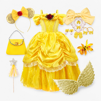 Enchanting Princess Dress for Children – With Tiara and Magical Wand