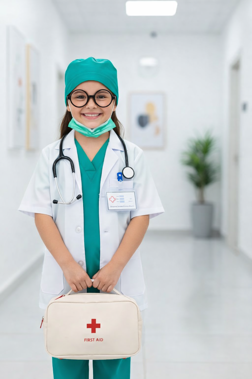 Doctor Costume Set for Children – Complete with Lab Coat, Stethoscope, and Medical Accessories