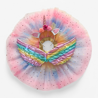 Cute Unicorn Set for Kids – Includes Wings, Hat, and Skirt