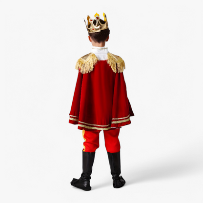 Children's Prince Costume – Royal Outfit with Crown, Staff, and Cape