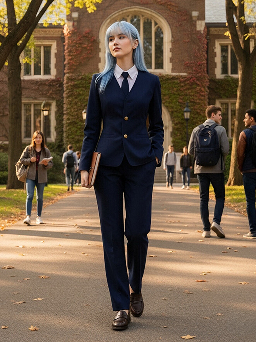 Animated School Navy Blue Uniform