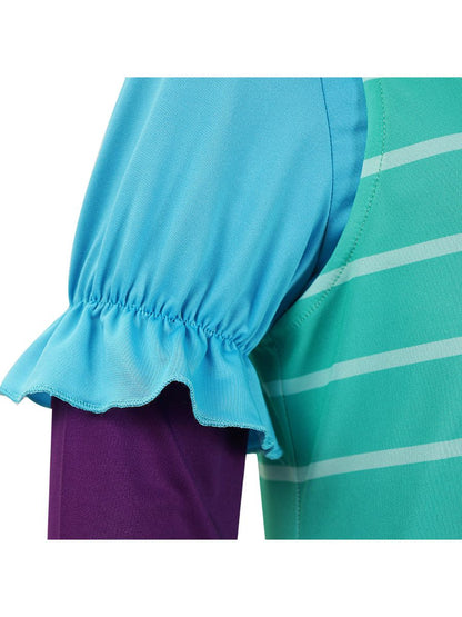 Animated Teal Striped Dress Set