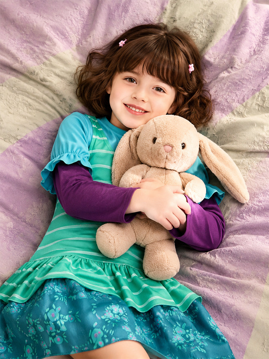 Animated Teal Striped Dress Set