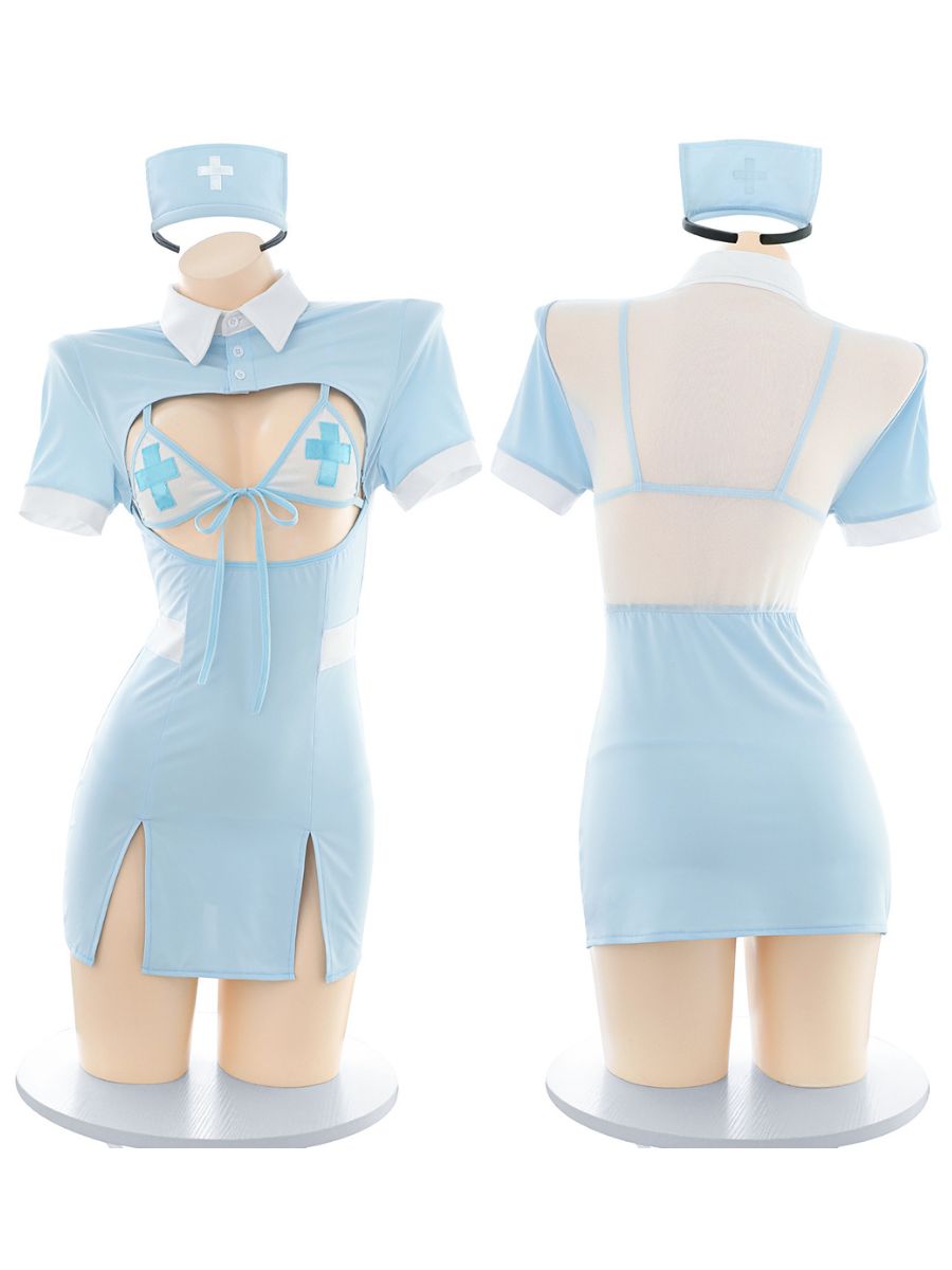 Anime Nurse Cut-out Lingerie Set