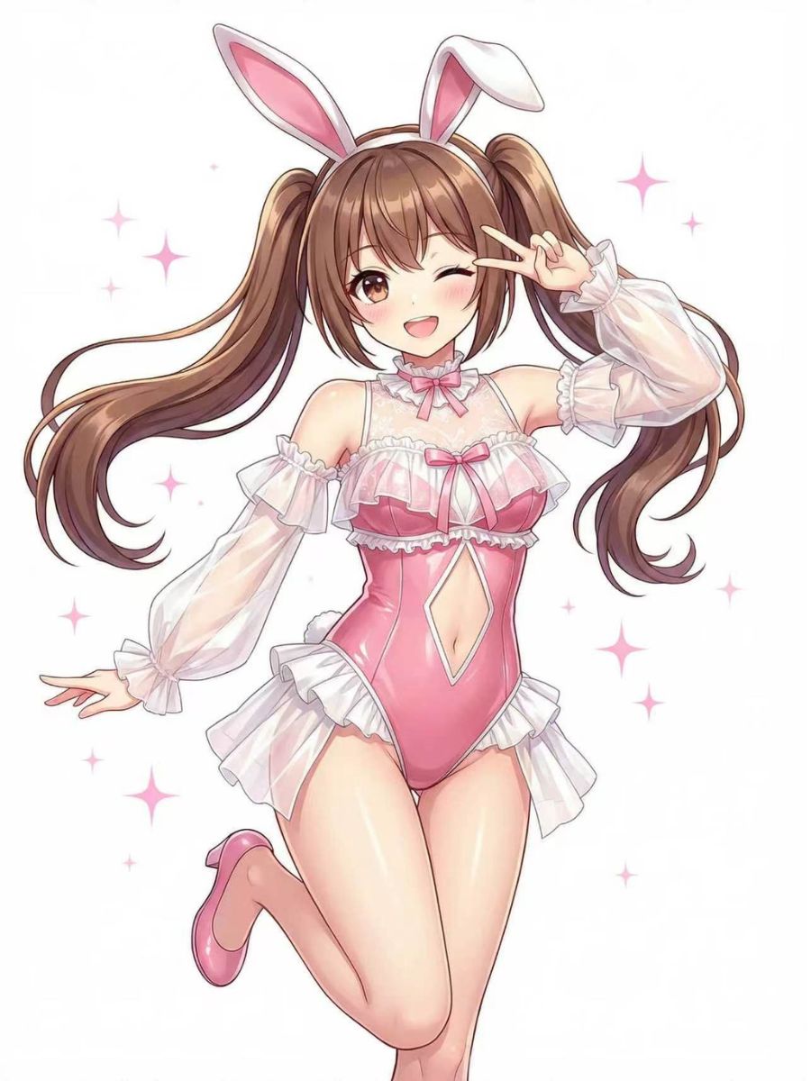 Anime PU Leather Bunny Bodysuit