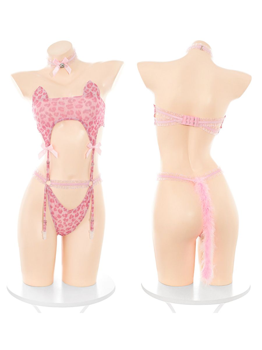 Cyber Cat Leopard Teddy Lingerie