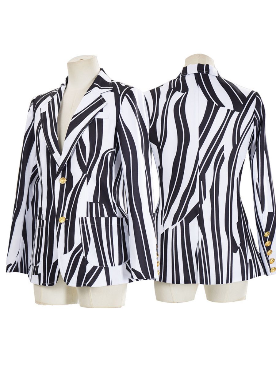 Black and White Stripe Blazer