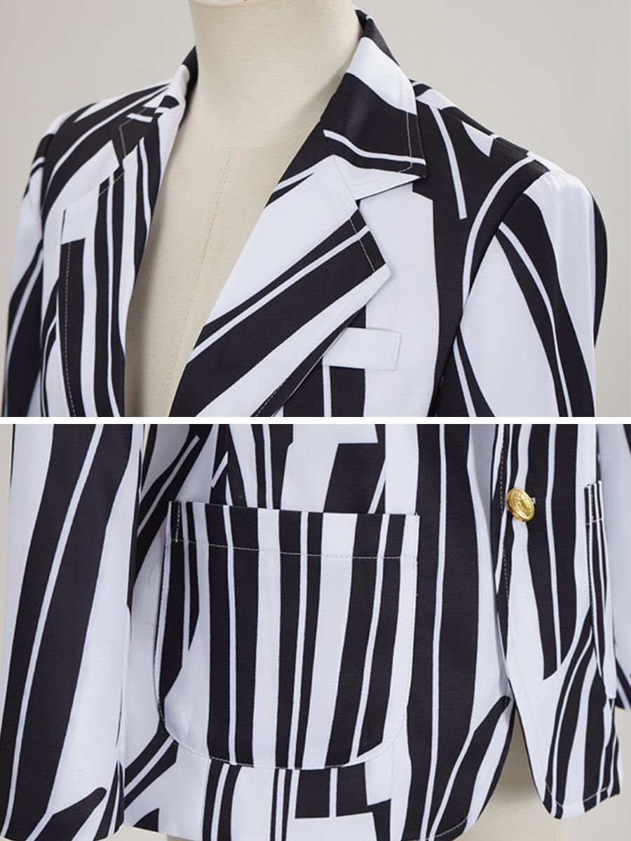 Black and White Stripe Blazer