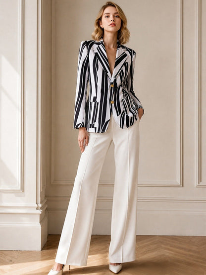 The Devil Wears Prada 2 Miranda Priestly Costume Black and White Stripe Blazer