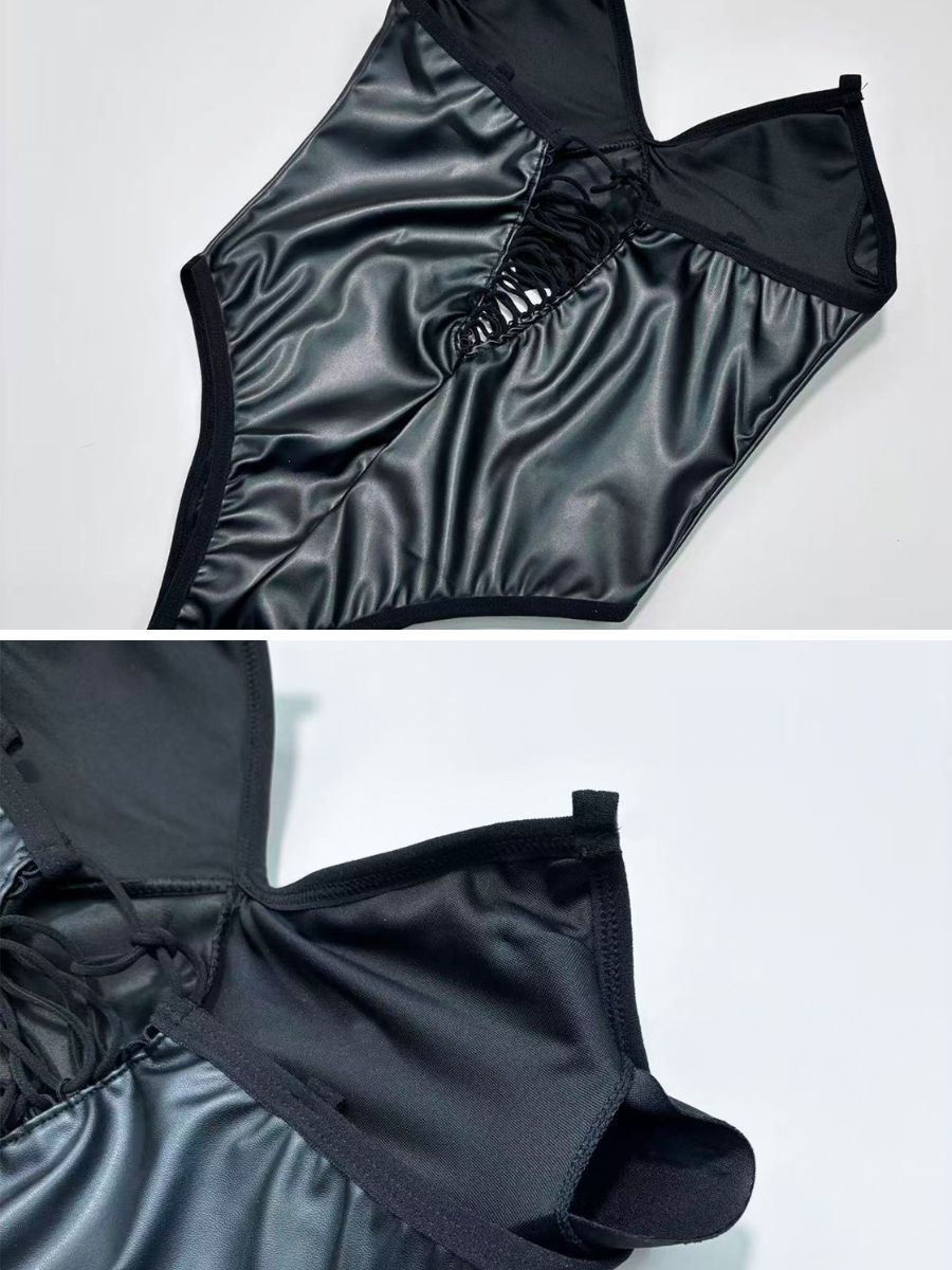 Black Glossy Bunny Lingerie Set