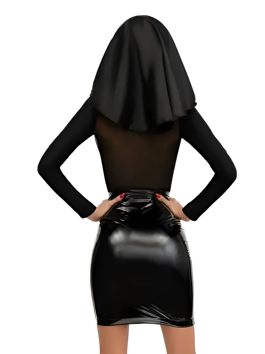 Black Nun Mesh Top and Skirt
