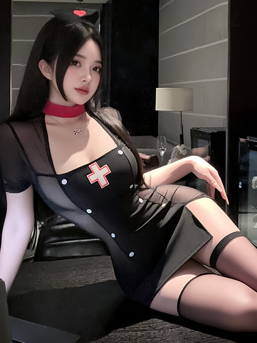 Black Nurse Cosplay Dress